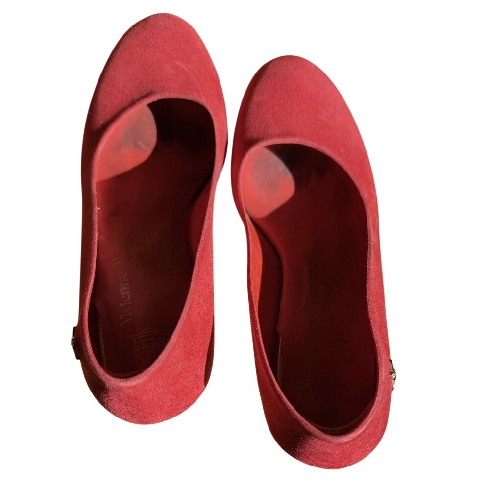 Vivienne Westwood Anglomania Melissa Red Velvet Orb Skyscraper Pumps 6 GUC